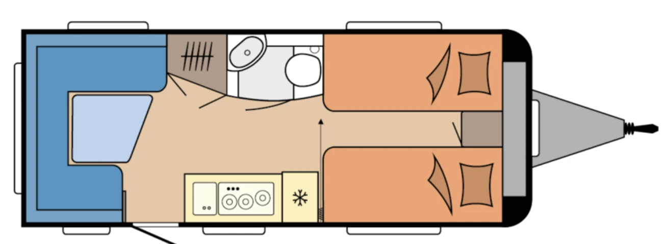 Grundriss des Hobby De Luxe 495 UL